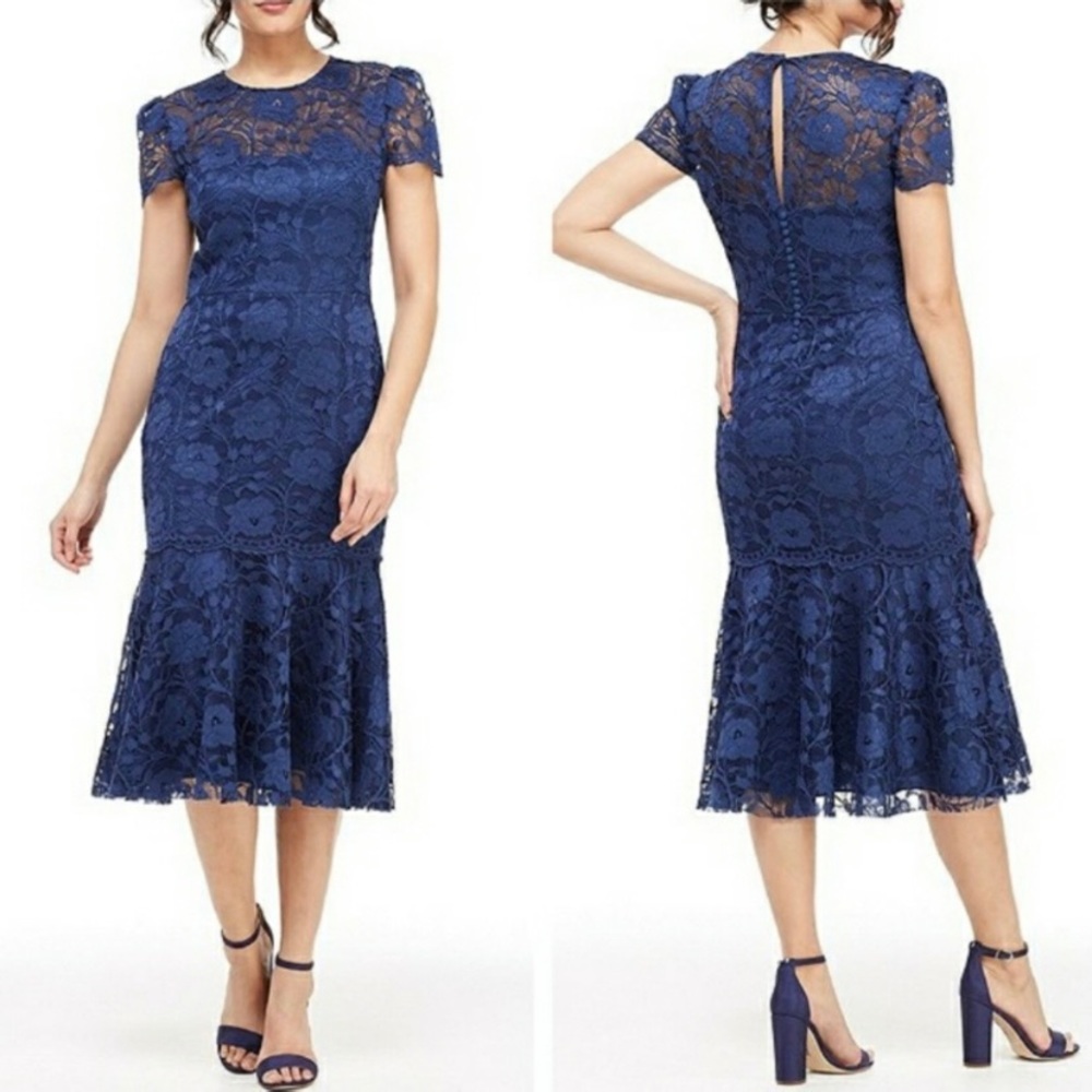 Gal Meets Glam Eve Illusion Lace Midi Dress